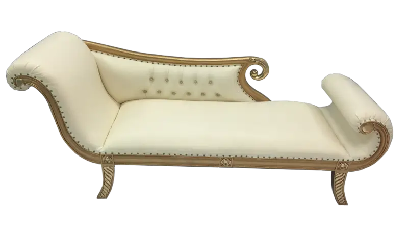 Antique Chaise Lounge with Upholstery