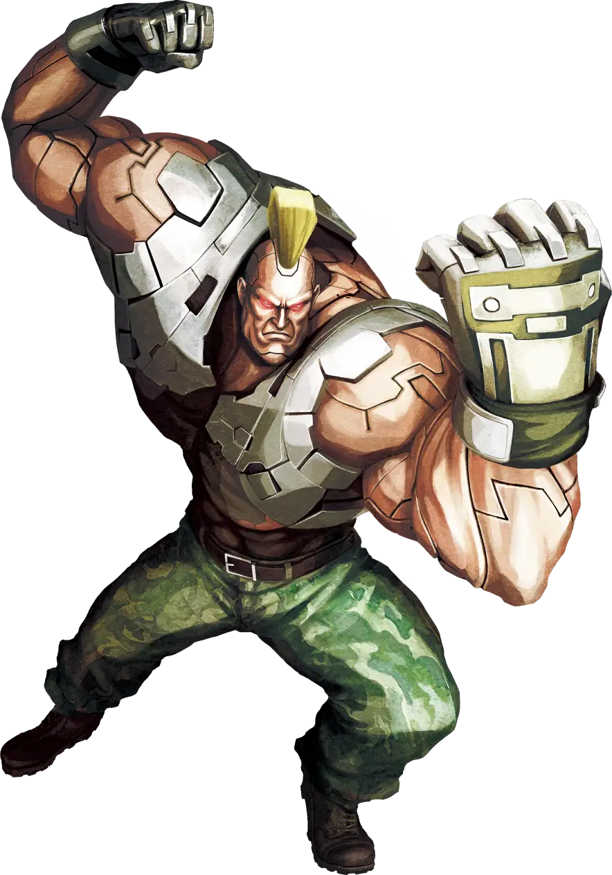 Muscular Robot Character in Combat Pose