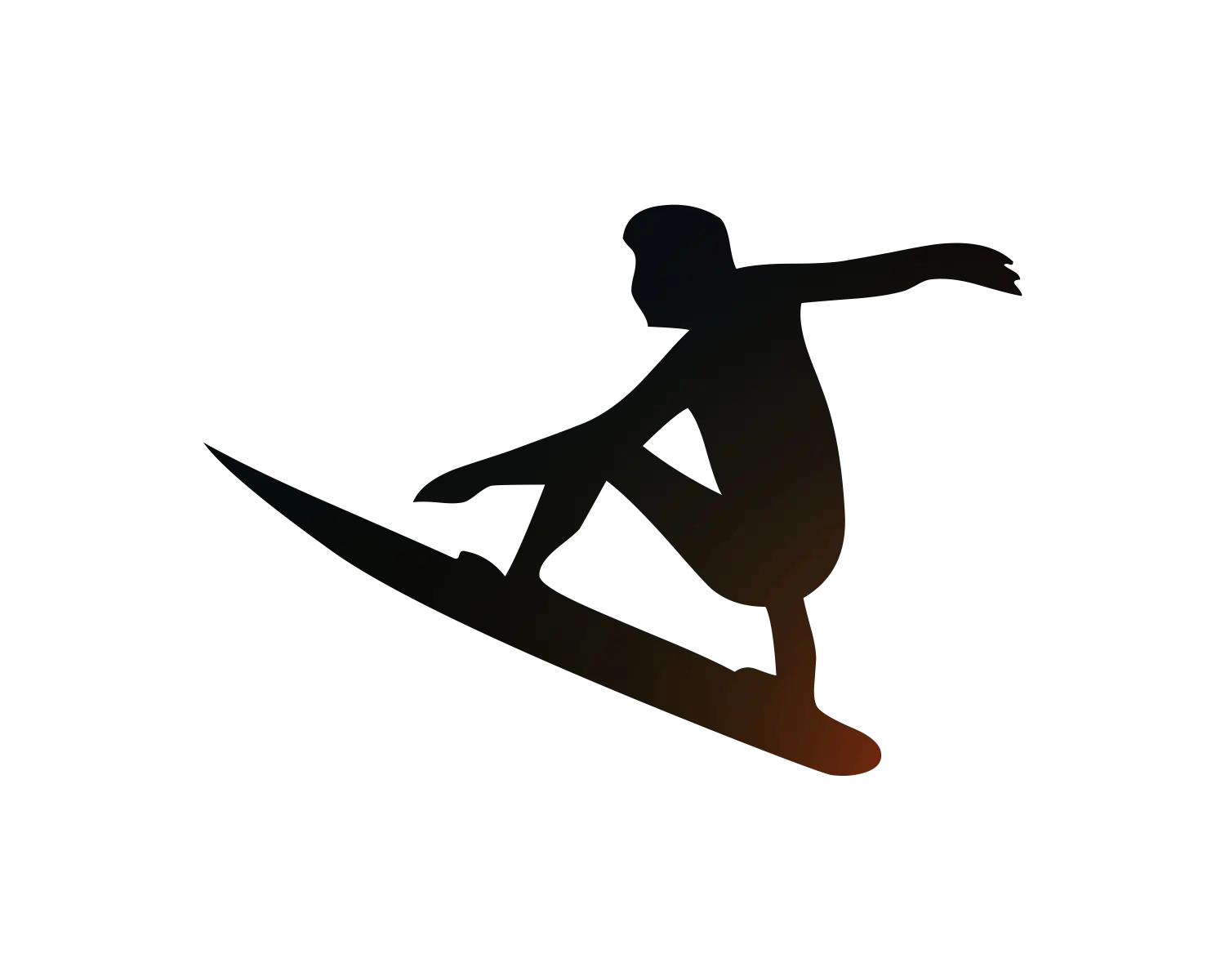 Surfer Silhouette on a Board