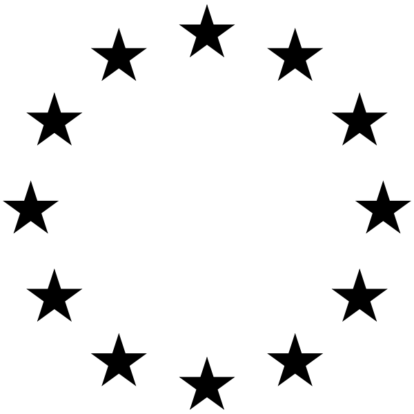 Black Stars Arranged in a Circle