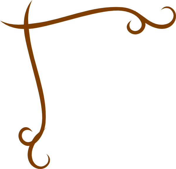 Decorative Brown Corner Swirl Illustration
