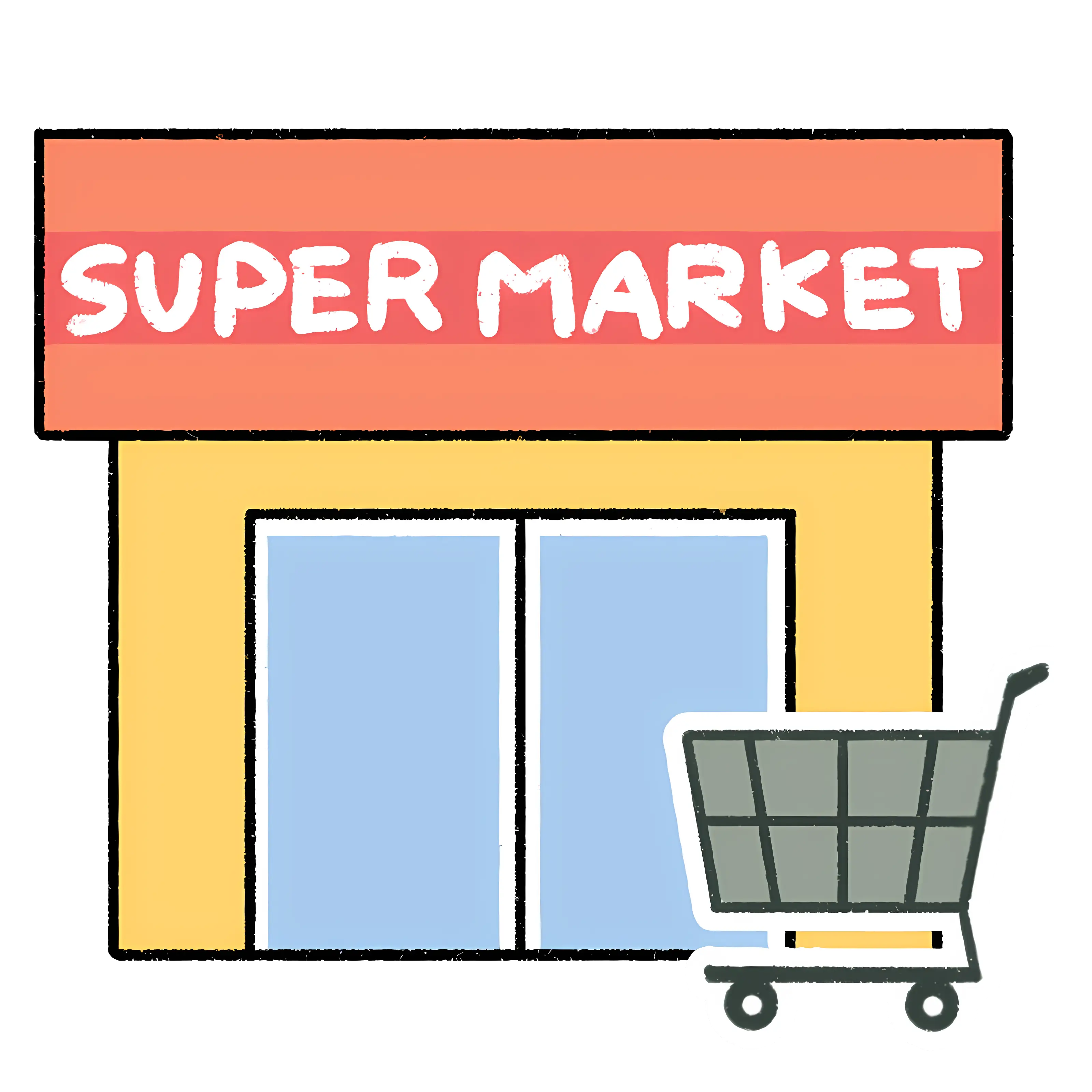 Supermarket with Shopping Cart