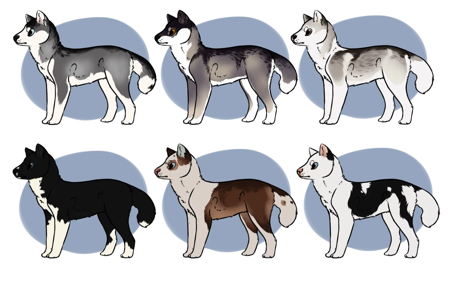 Illustration of Various Dog Breeds
