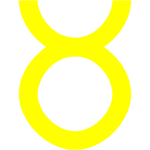 Taurus Zodiac Symbol in Yellow