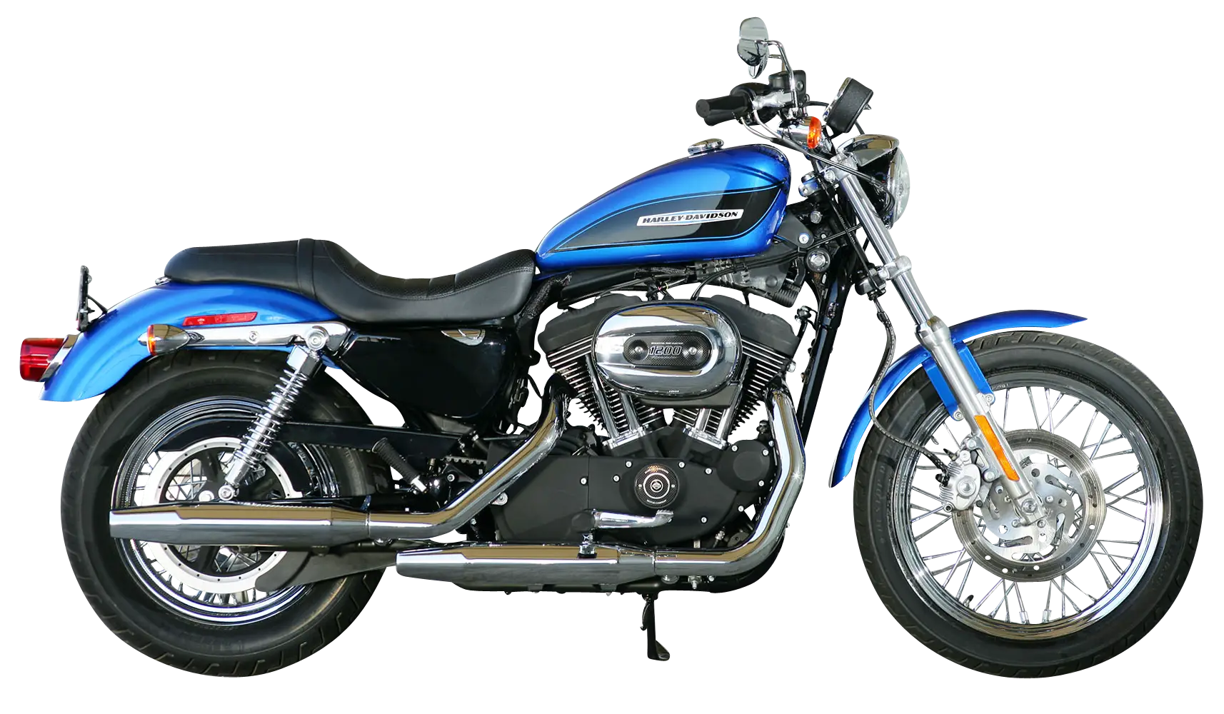 Blue Motorcycle with Sleek Design