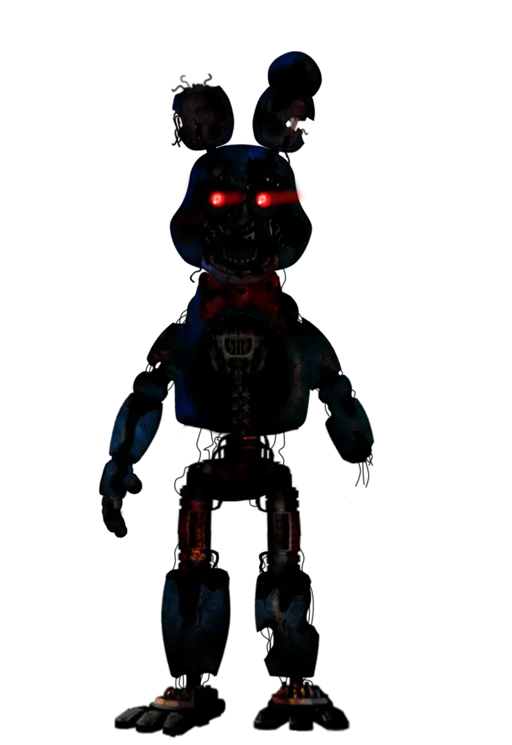 Dark Robotic Character with Glowing Red Eyes