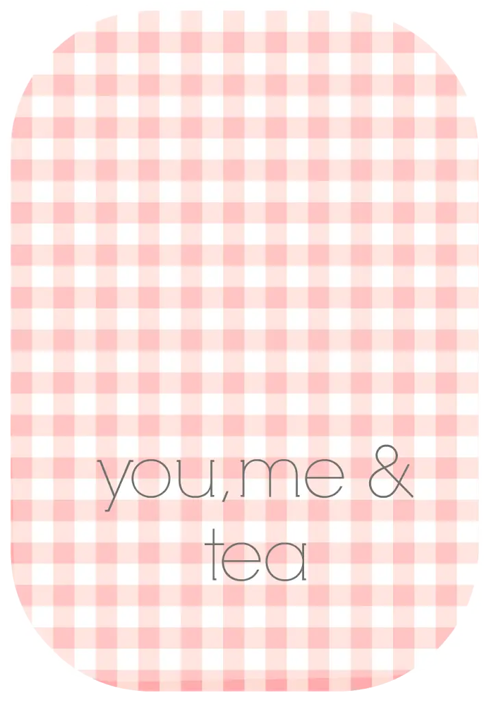Gingham Pattern with Tea Quote
