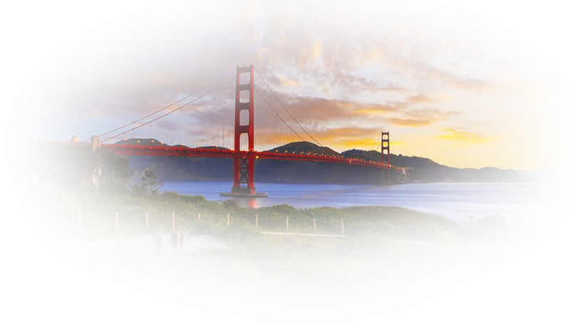 Golden Gate Bridge at Sunset Illustration