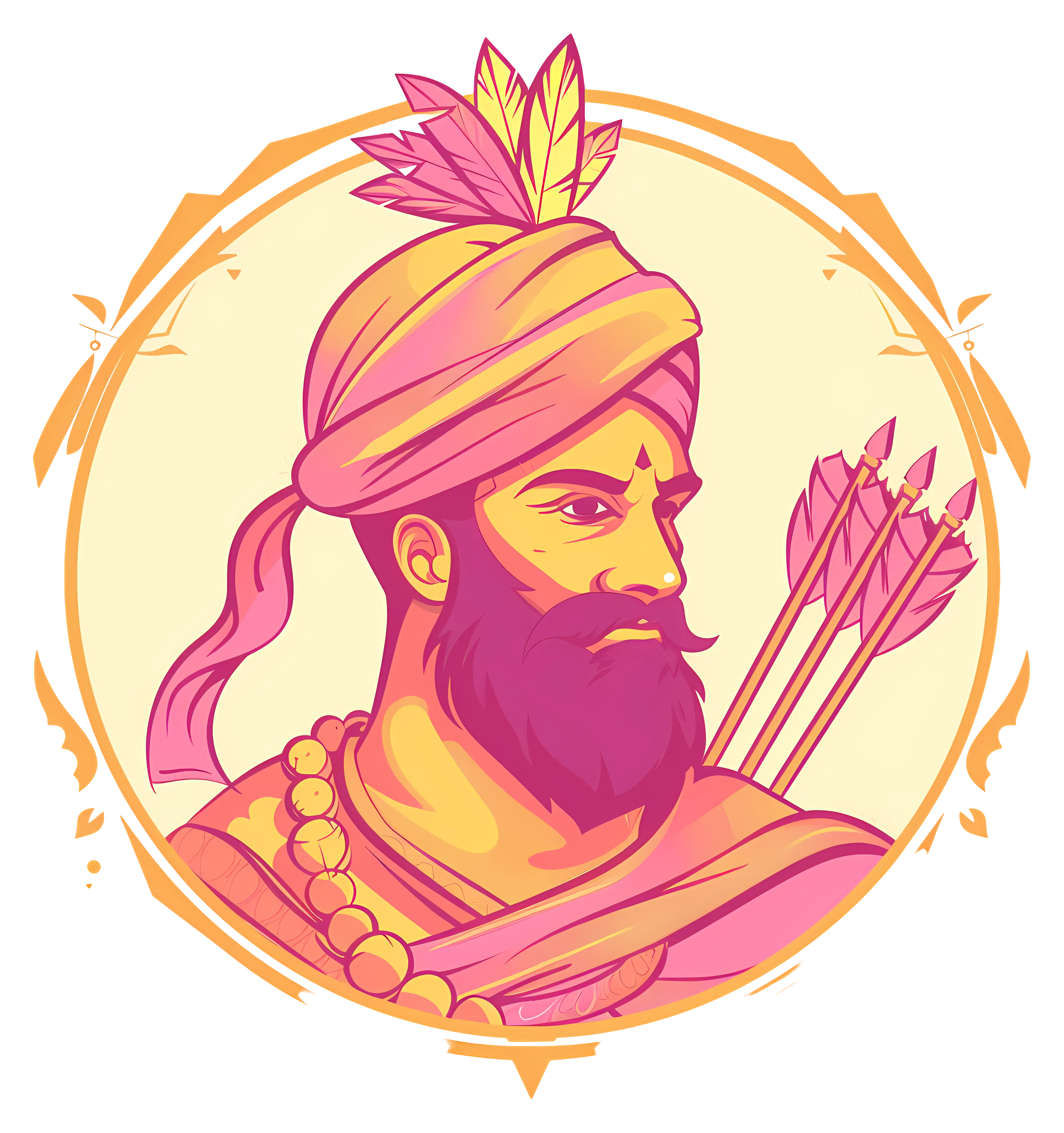 Decorative Warrior with Arrows