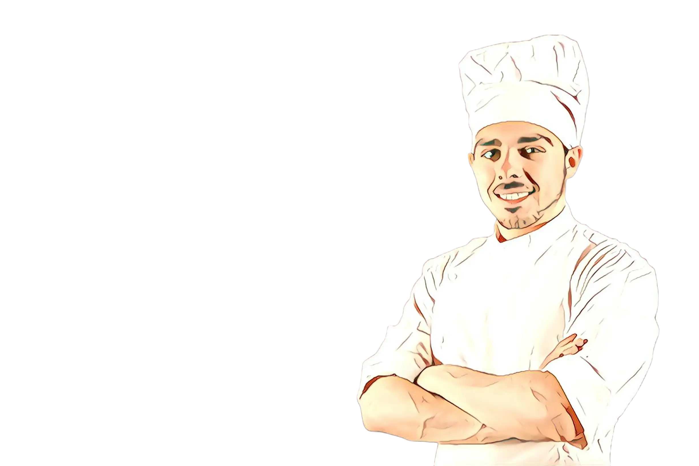 Chef Illustration in White Uniform