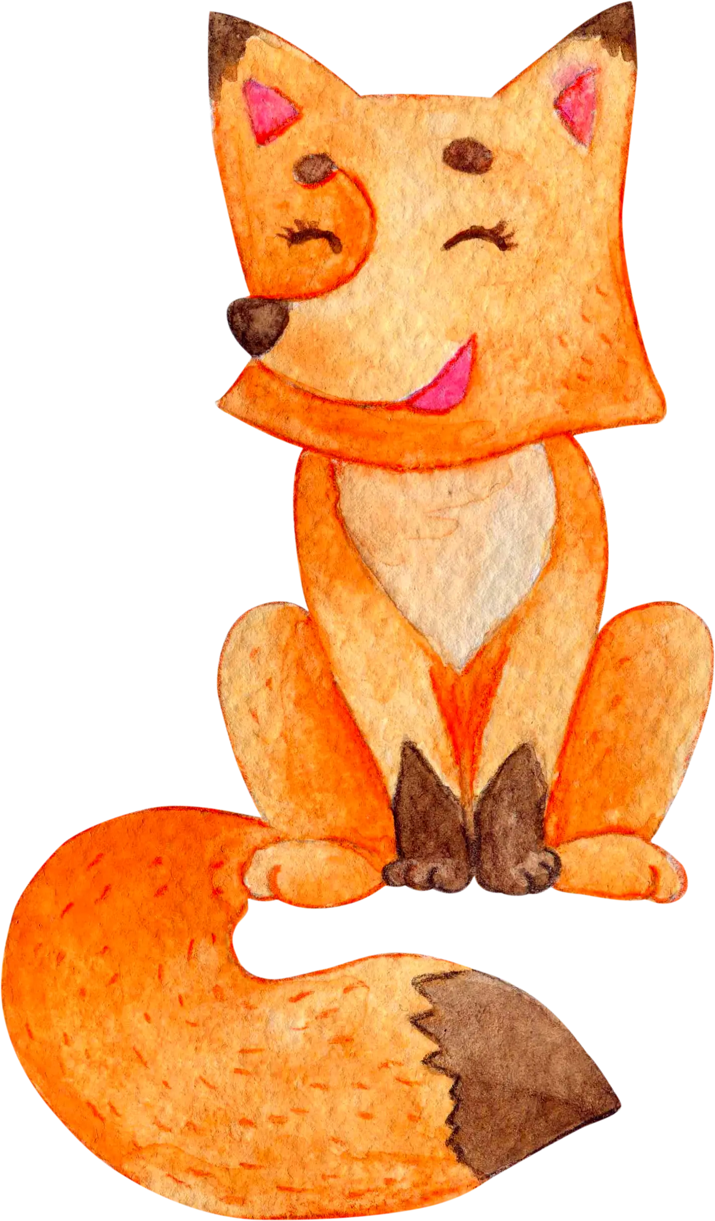 Cute Smiling Fox Sitting