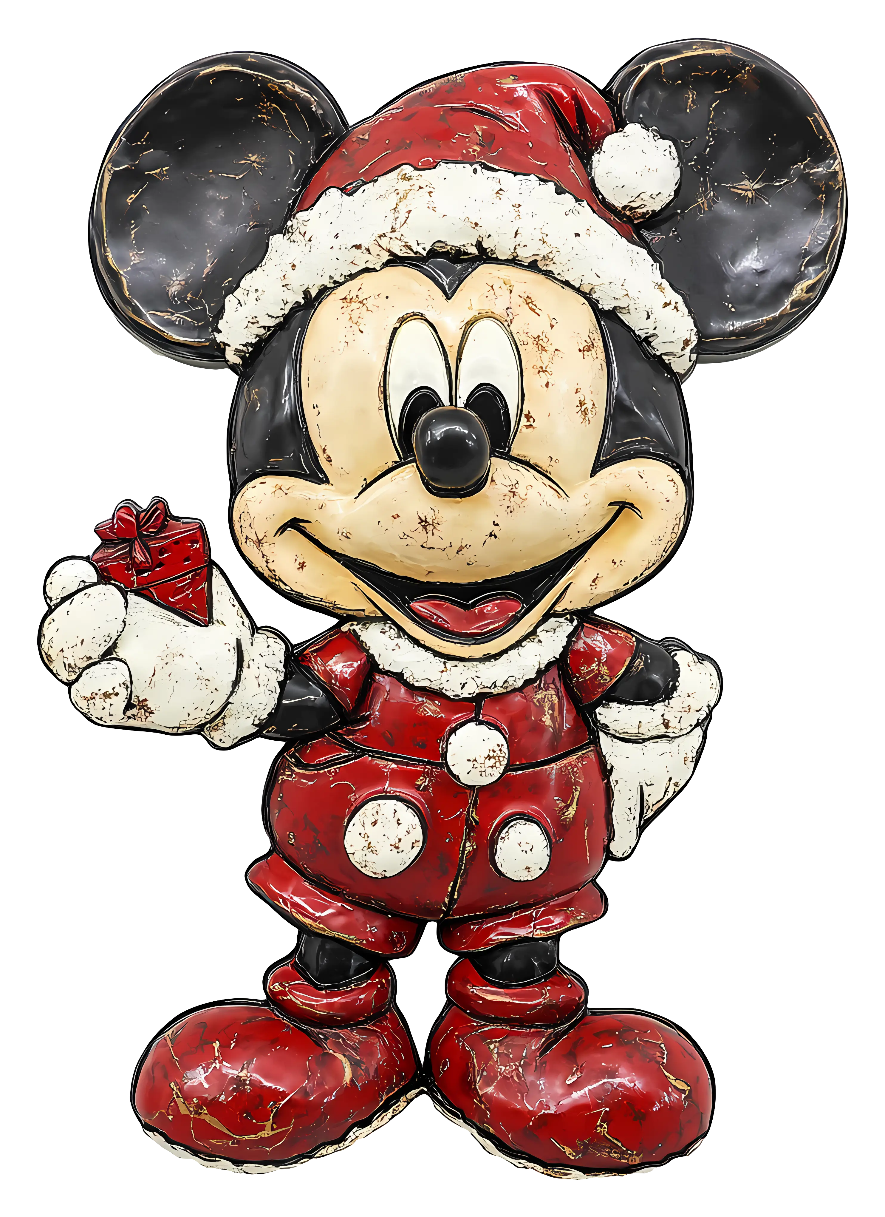 Mouse in Santa Outfit