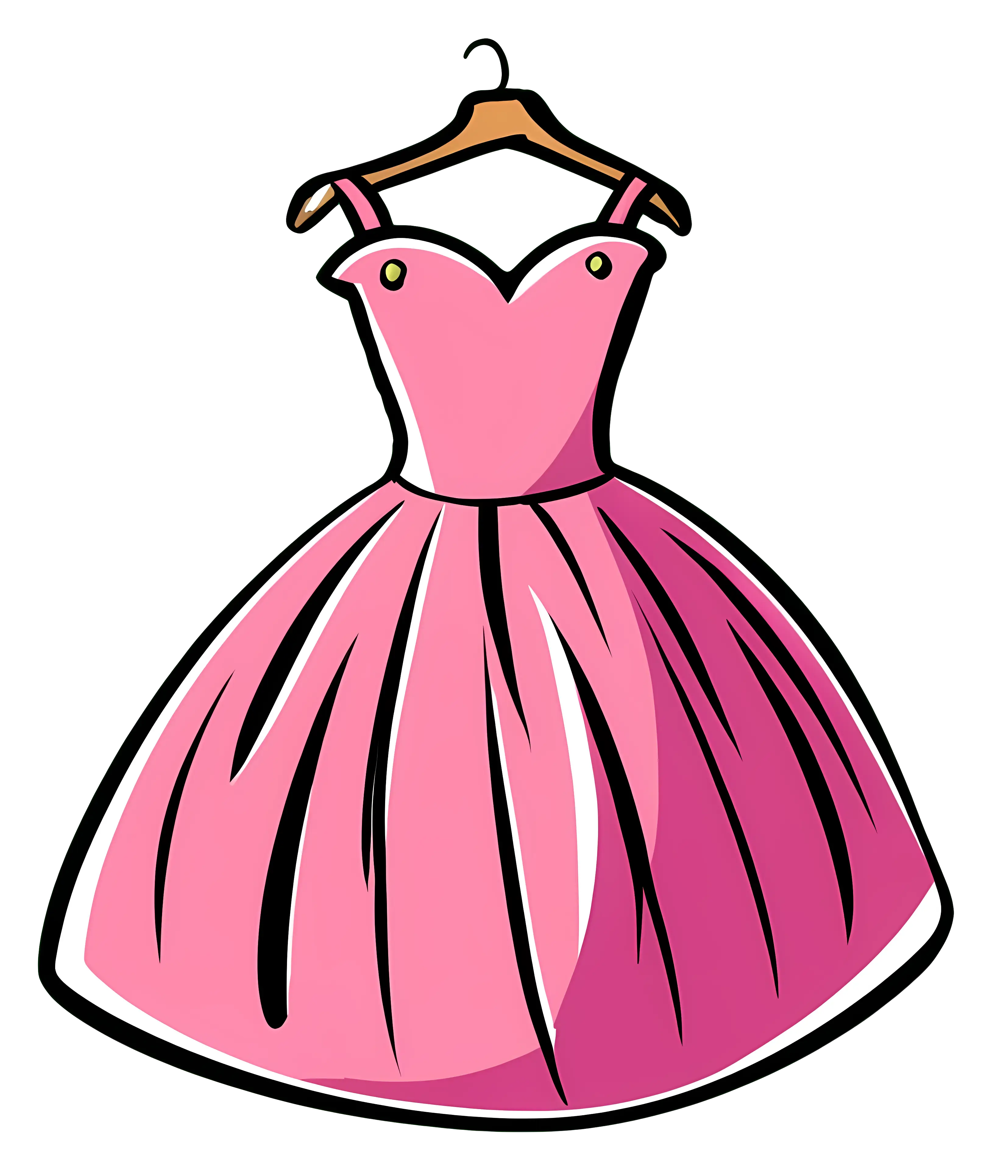 Pink Cartoon Dress Illustration