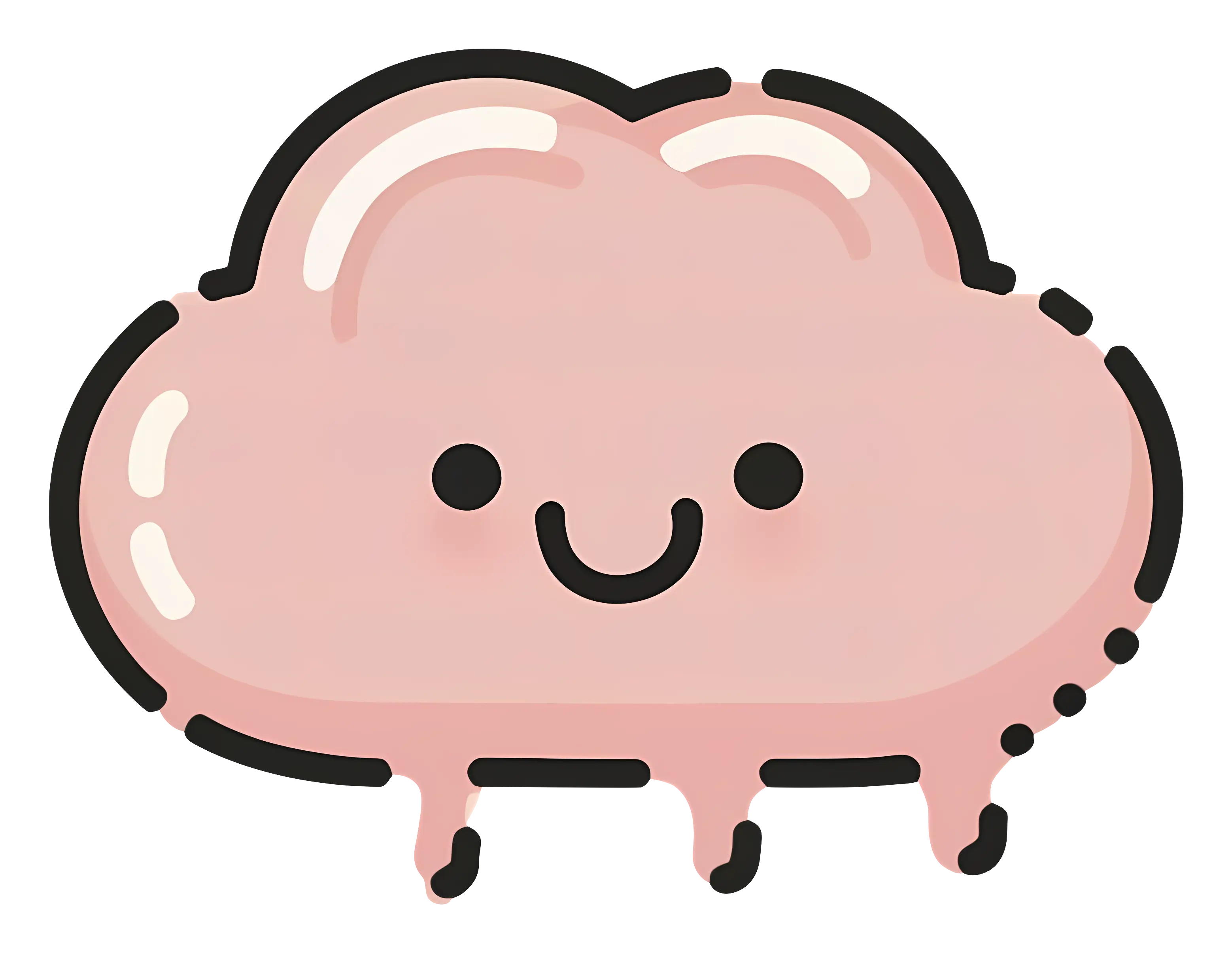 Smiling Pink Brain Cartoon