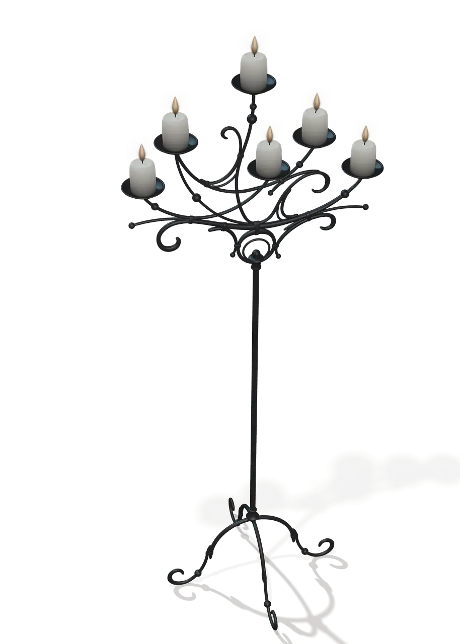 Elegant Metal Candle Holder with Lit Candles