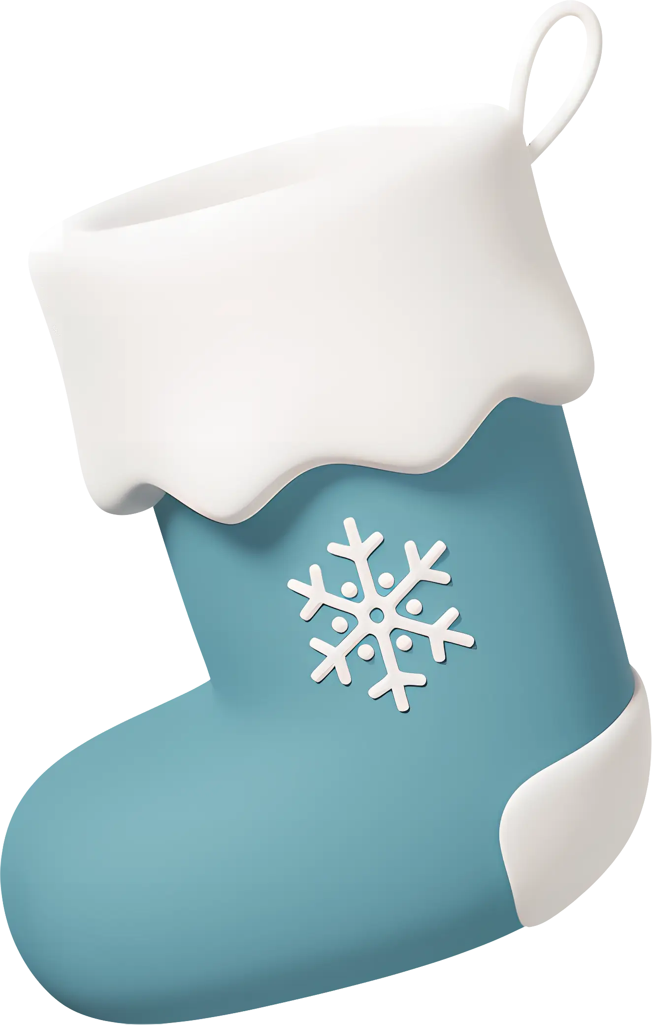 Blue Christmas Stocking with Snowflake