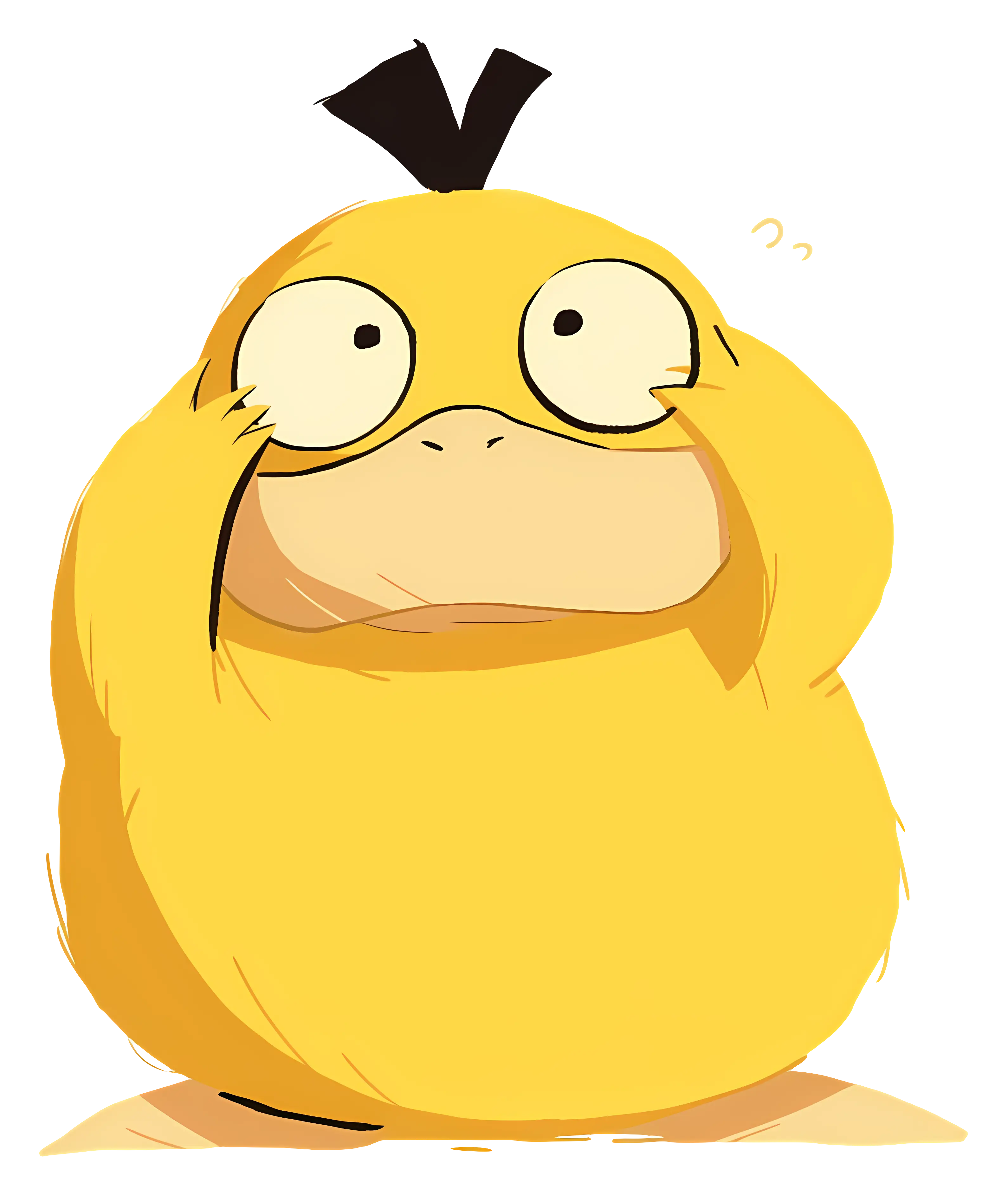 Yellow Cartoon Duck with Funny Expression