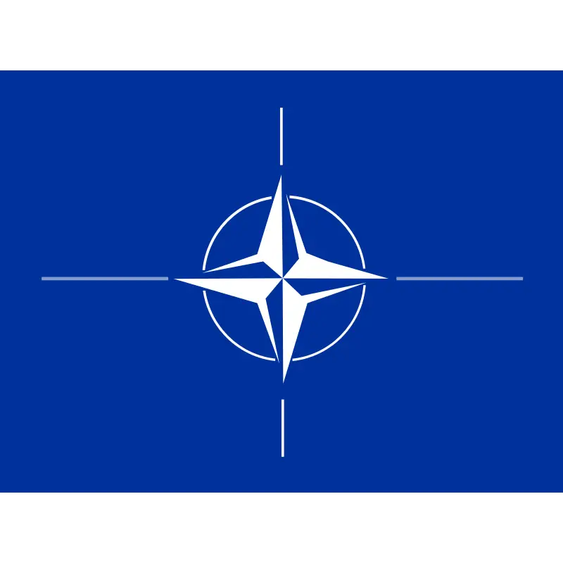 Blue NATO Flag with White Emblem