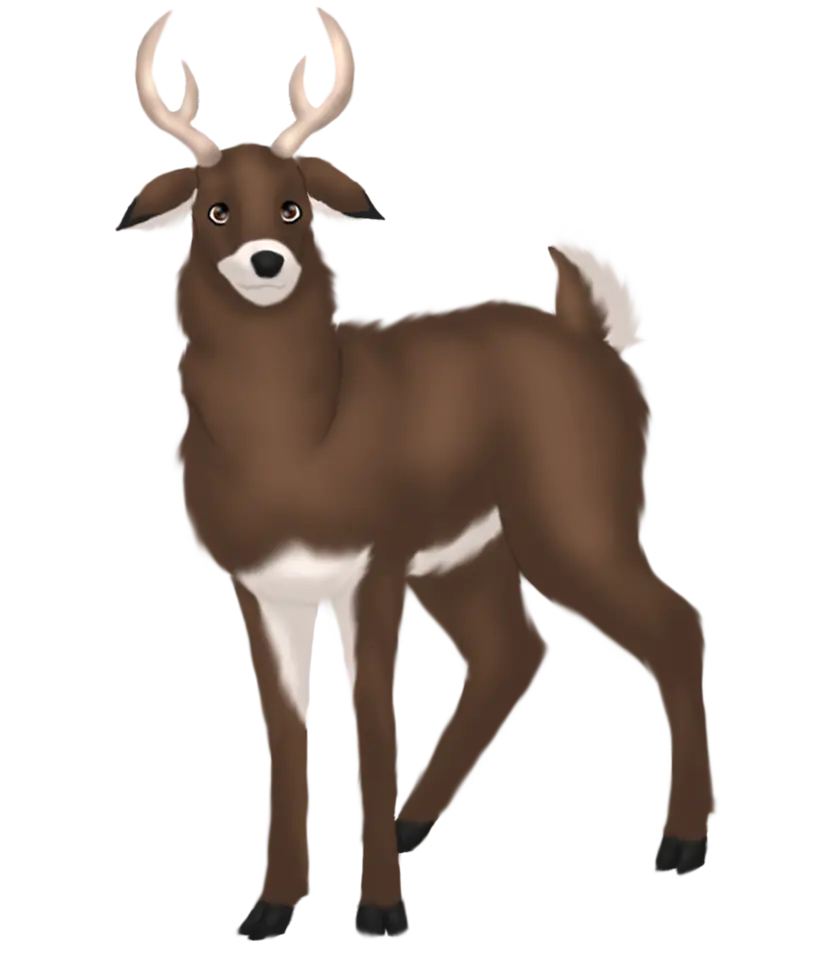 Illustration of a Brown Deer with Antlers