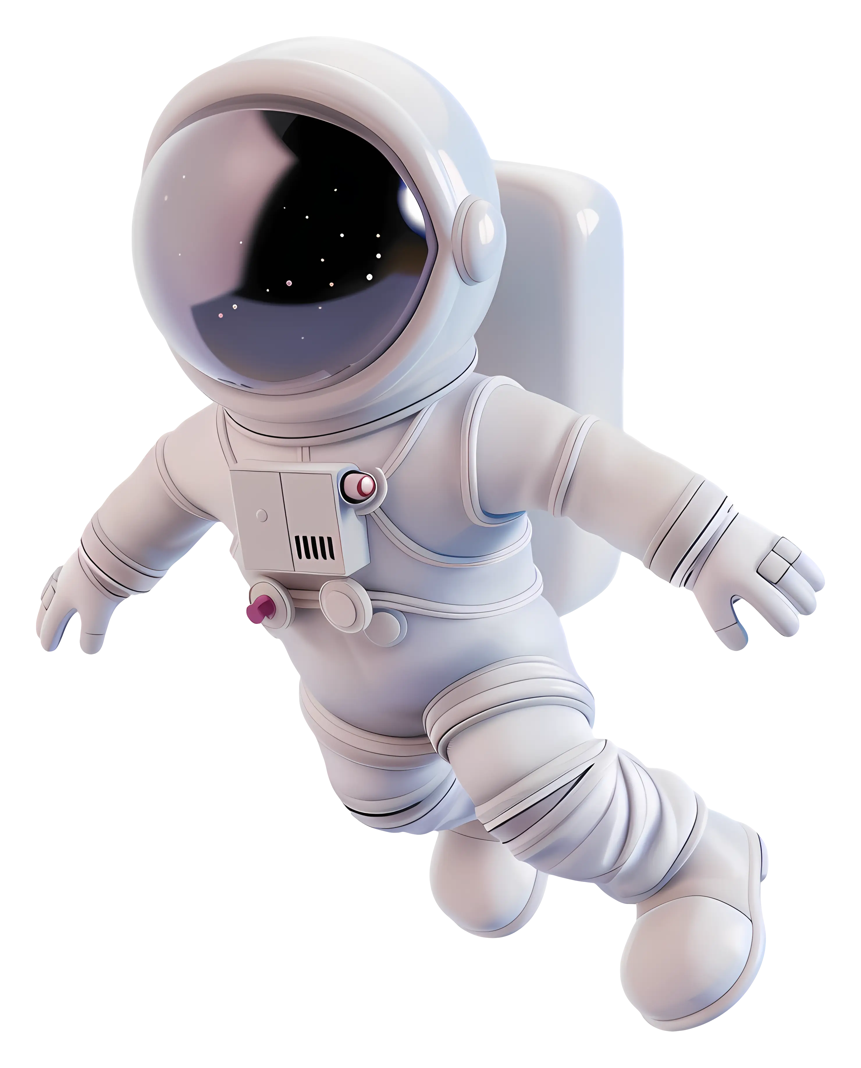 Cartoon Astronaut Floating in Space