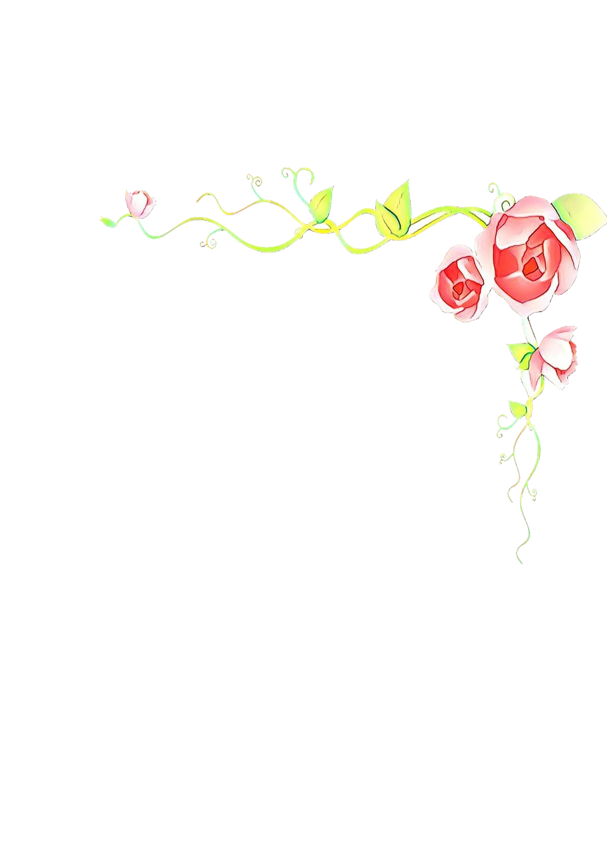 Floral Corner Border with Roses Illustration