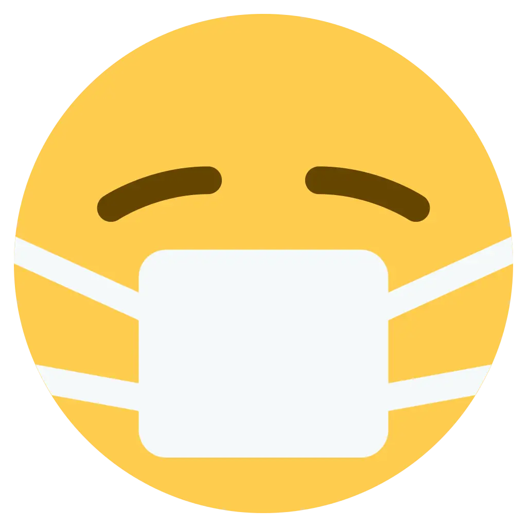 Yellow Emoji with Medical Mask Illustration