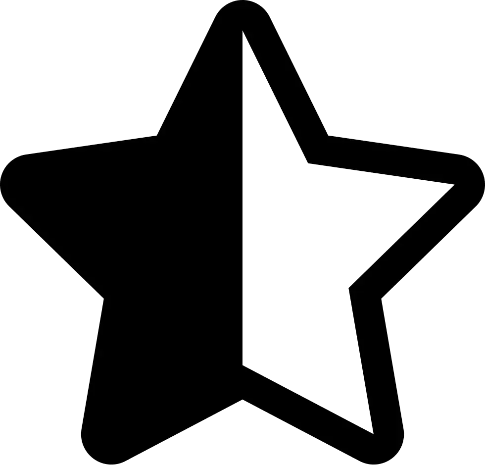Half-Filled Star Rating Icon