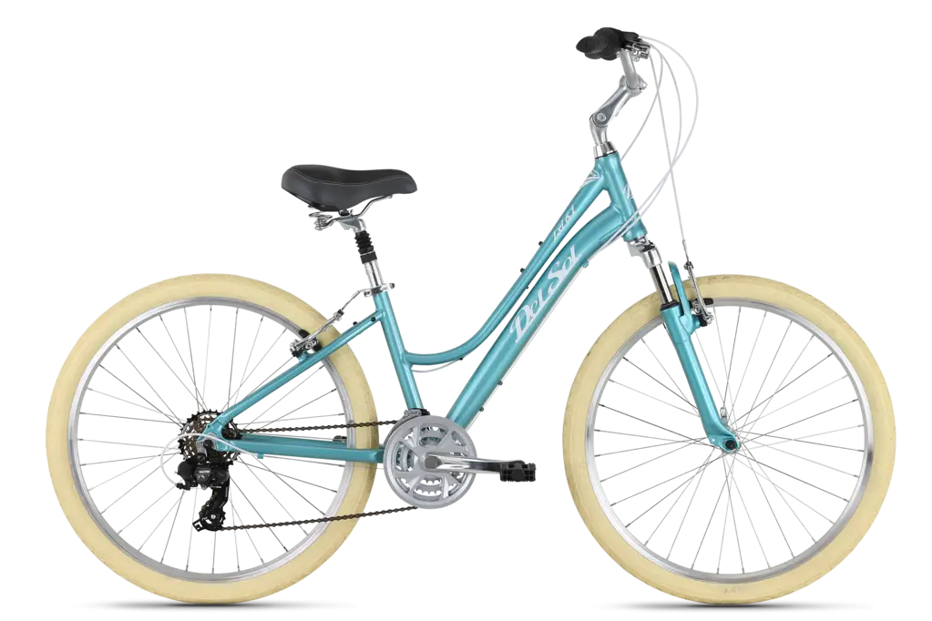Blue Bicycle with Cream Tires