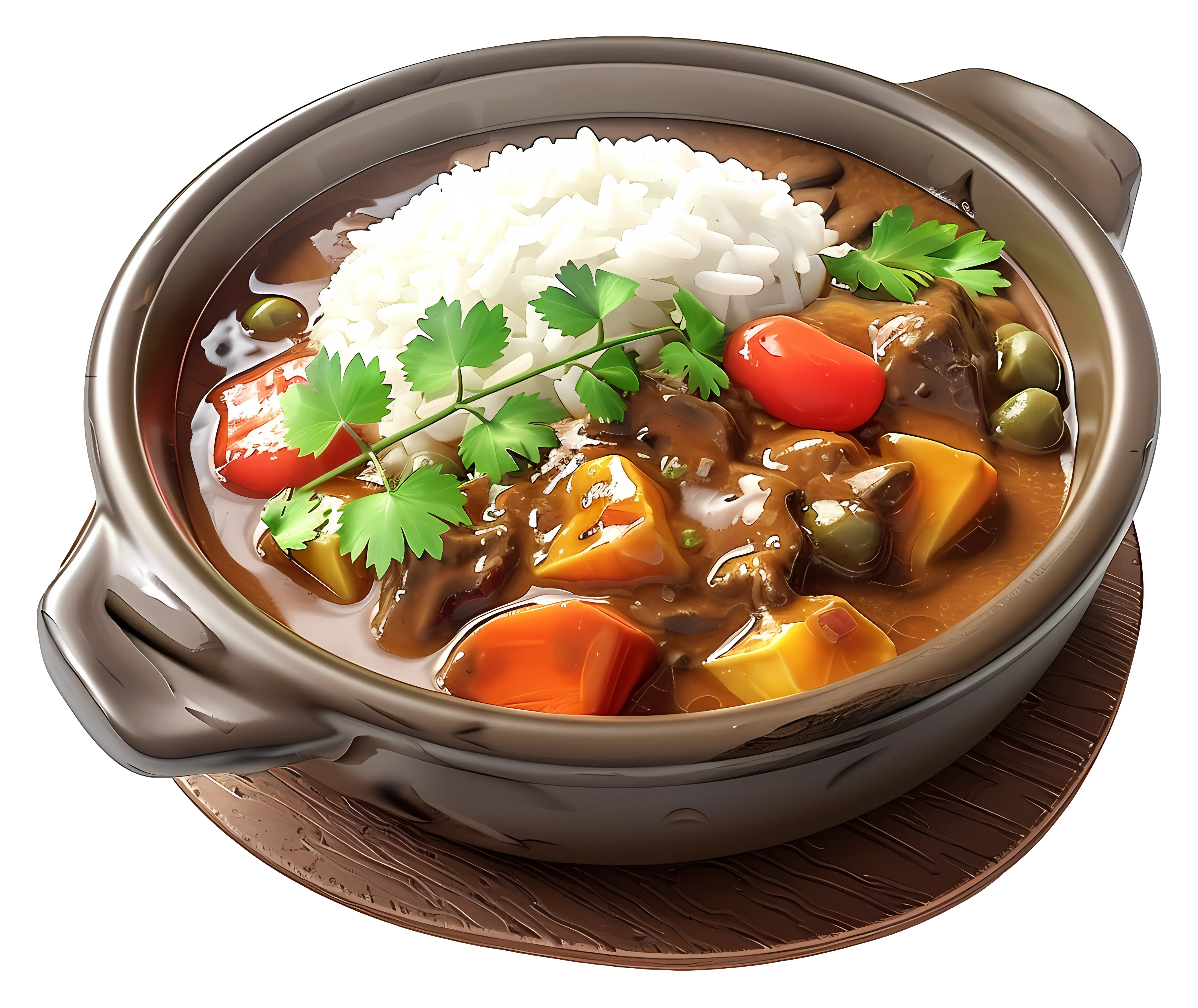 Delicious Stew with Rice and Vegetables