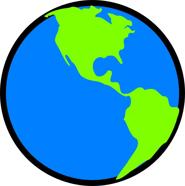 Bright Earth Illustration Showing Continents