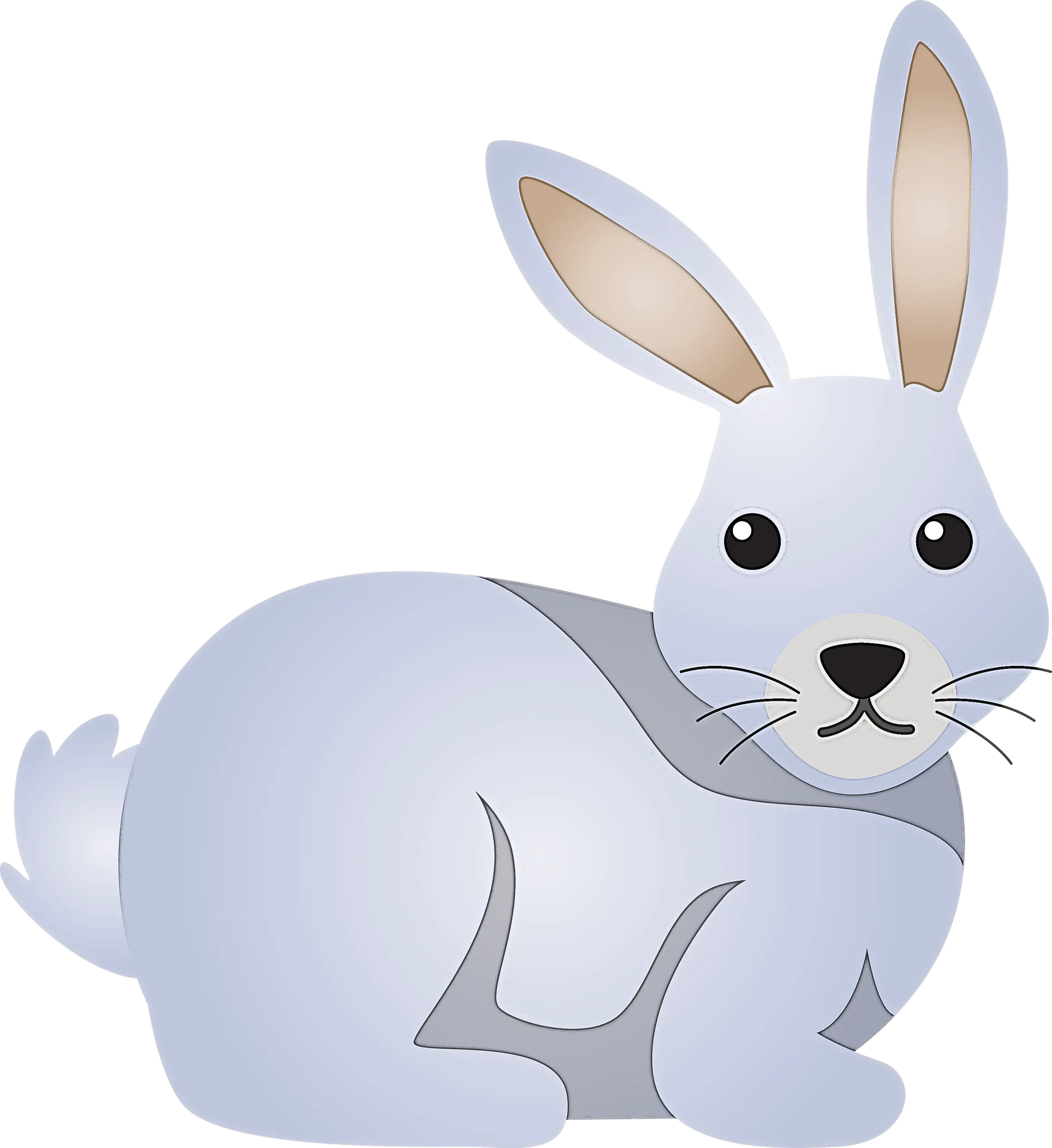 Gray Cartoon Rabbit Illustration