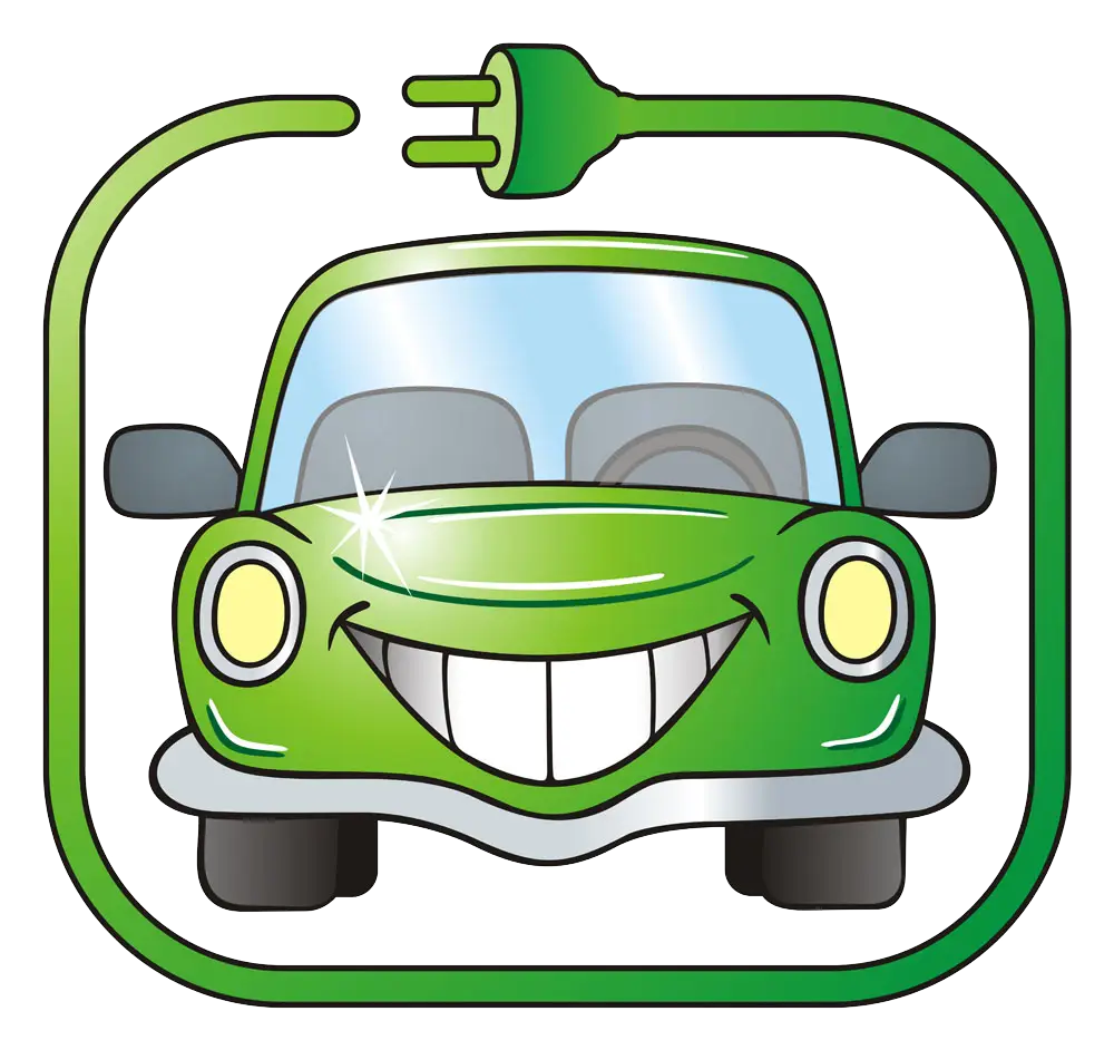 Smiling Green Electric Car