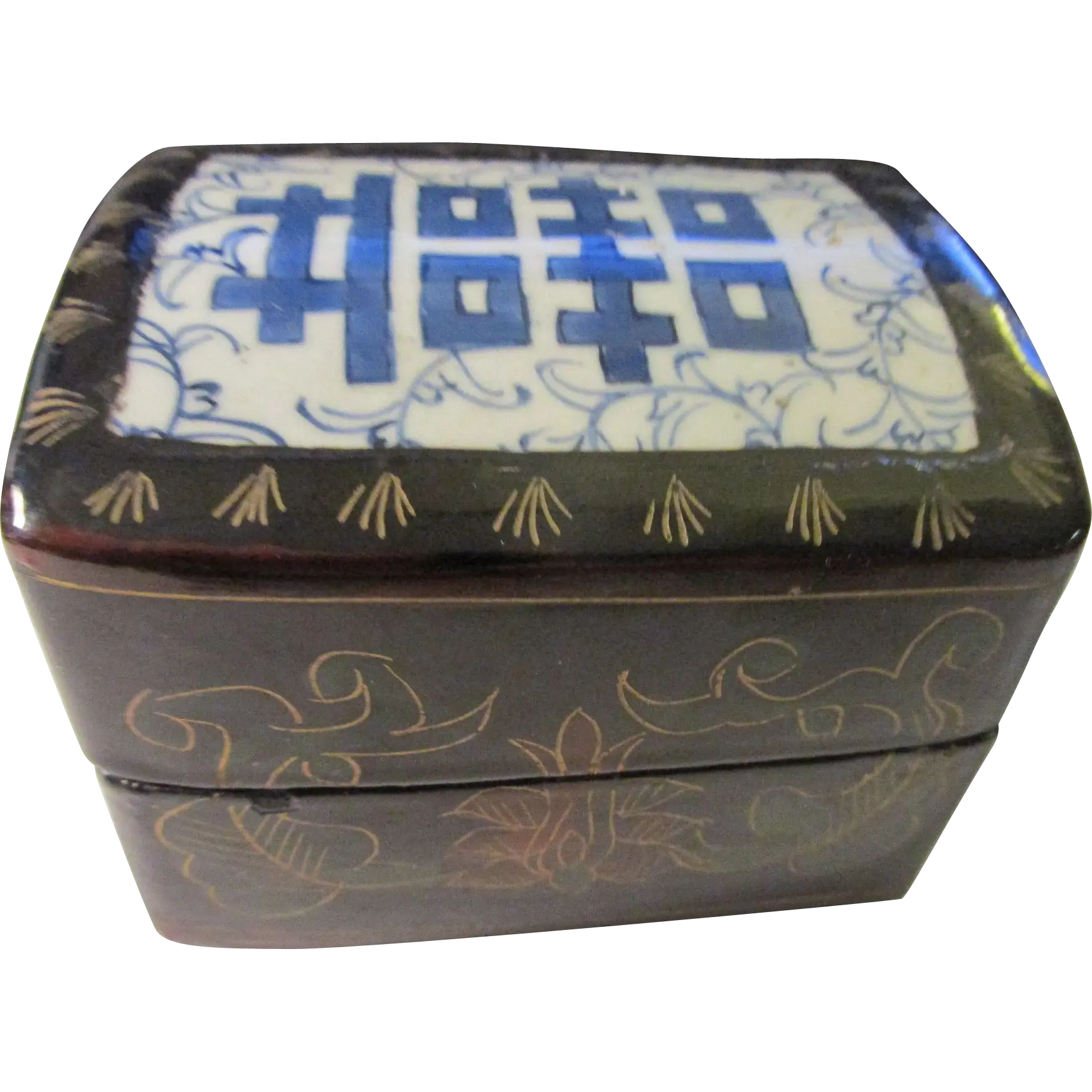 Decorative Box with Blue Pattern
