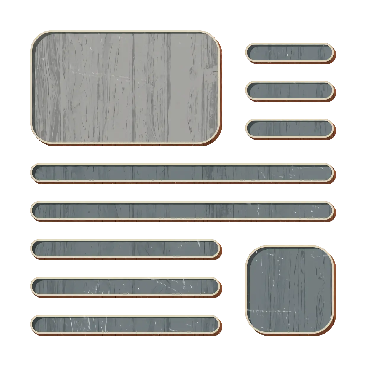Wooden UI Components with Rustic Look