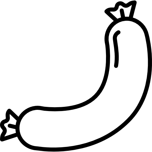 Simple Line Illustration of Sausage