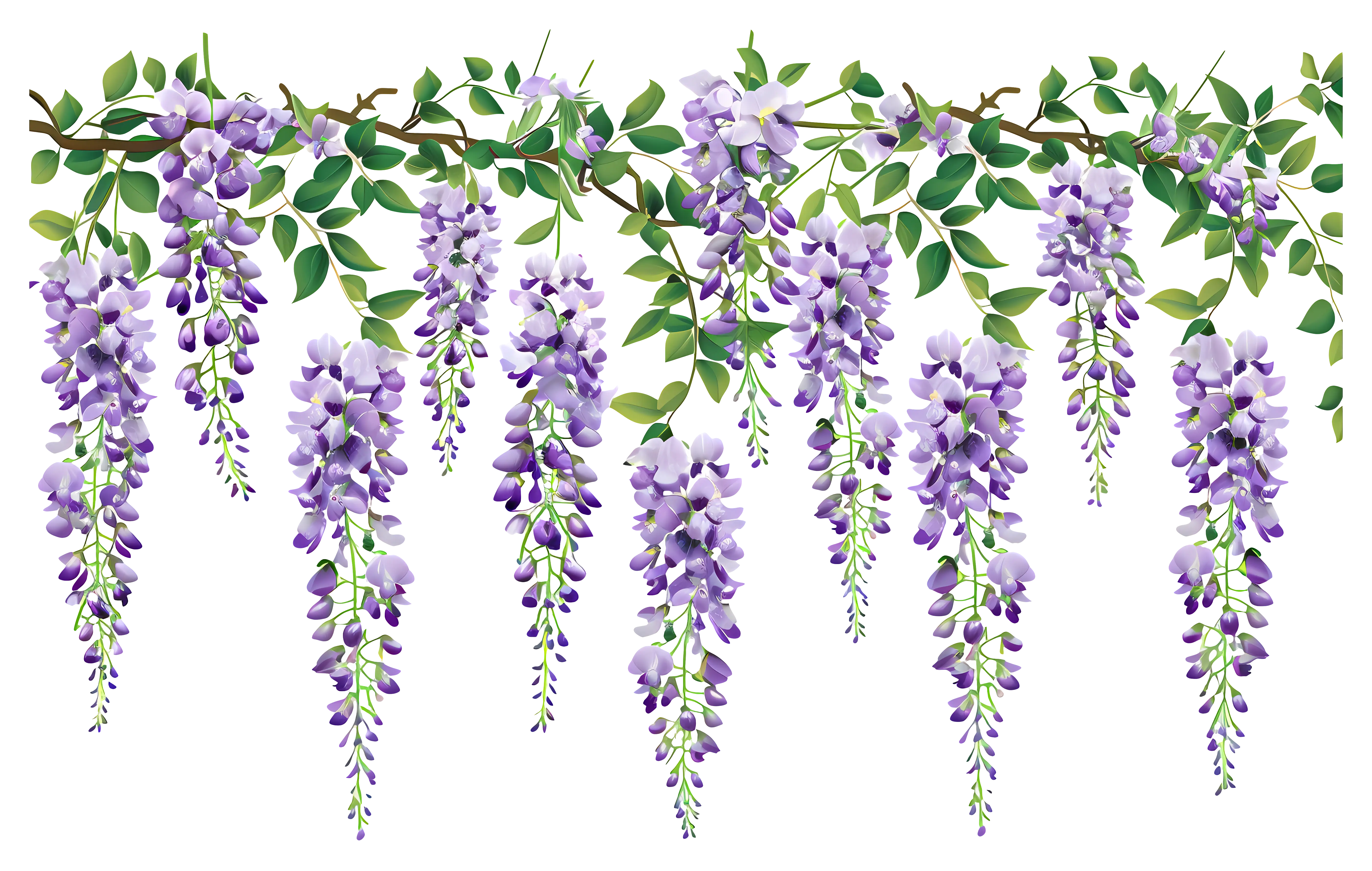 Hanging Purple Wisteria Flower Garland