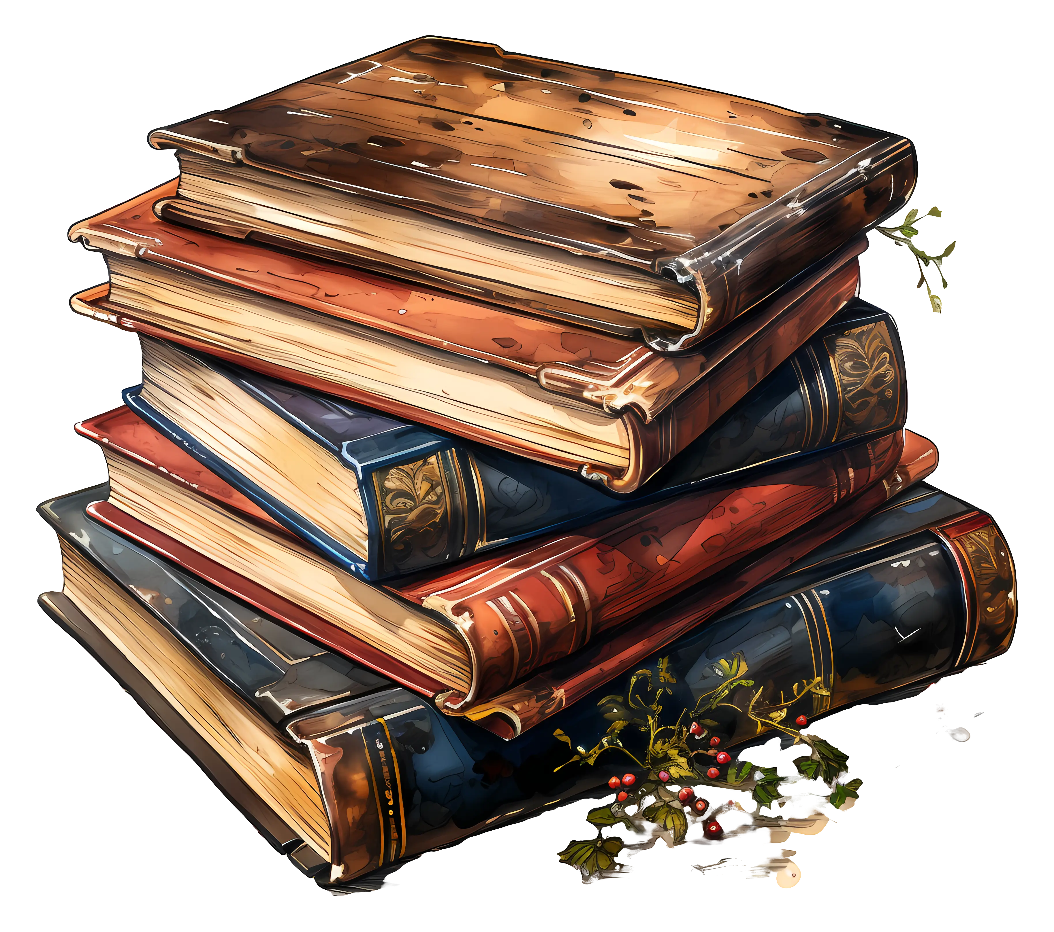 Stack of Vintage Books with Rustic Aesthetic