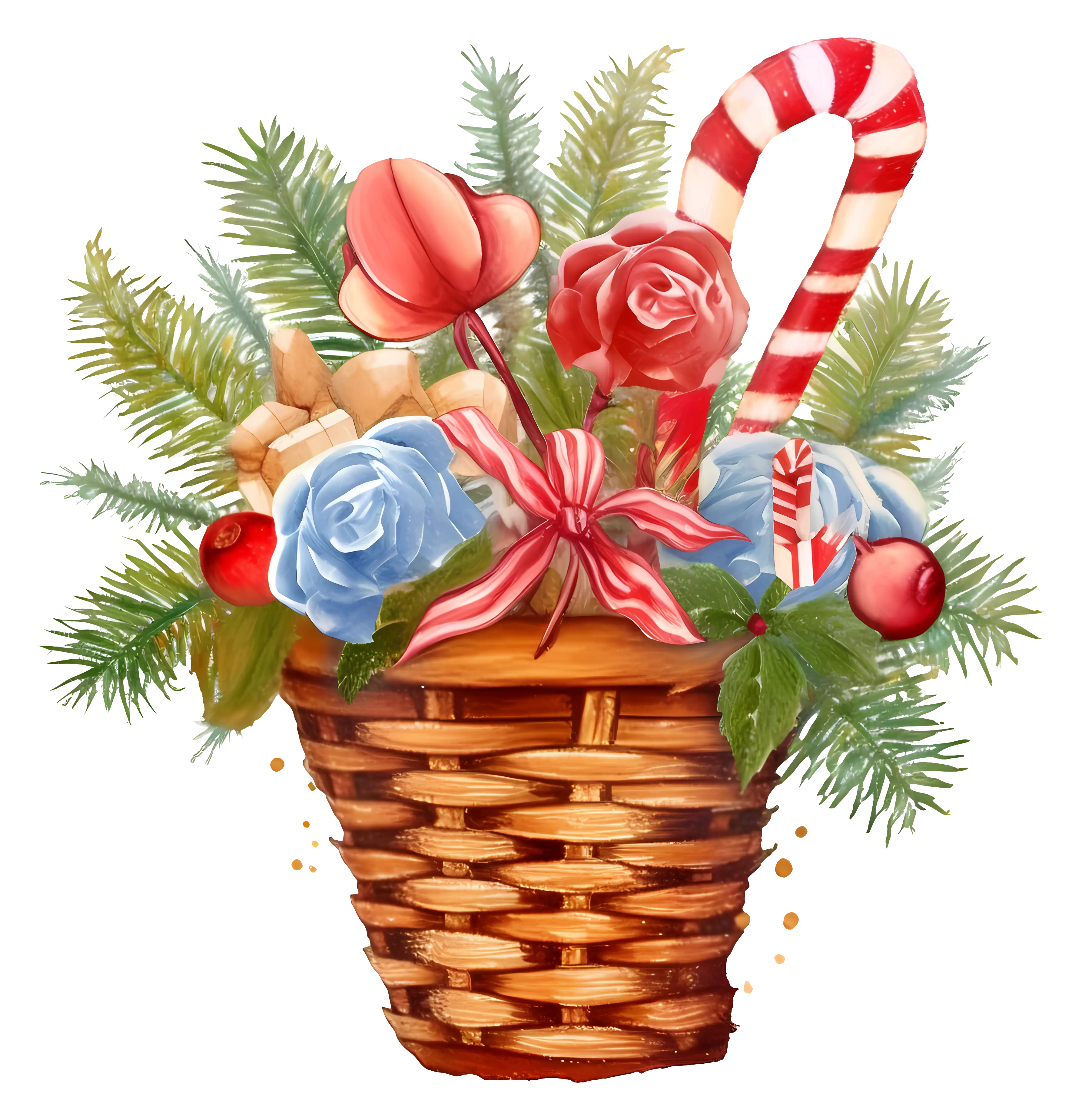 Beautiful Christmas Floral Basket