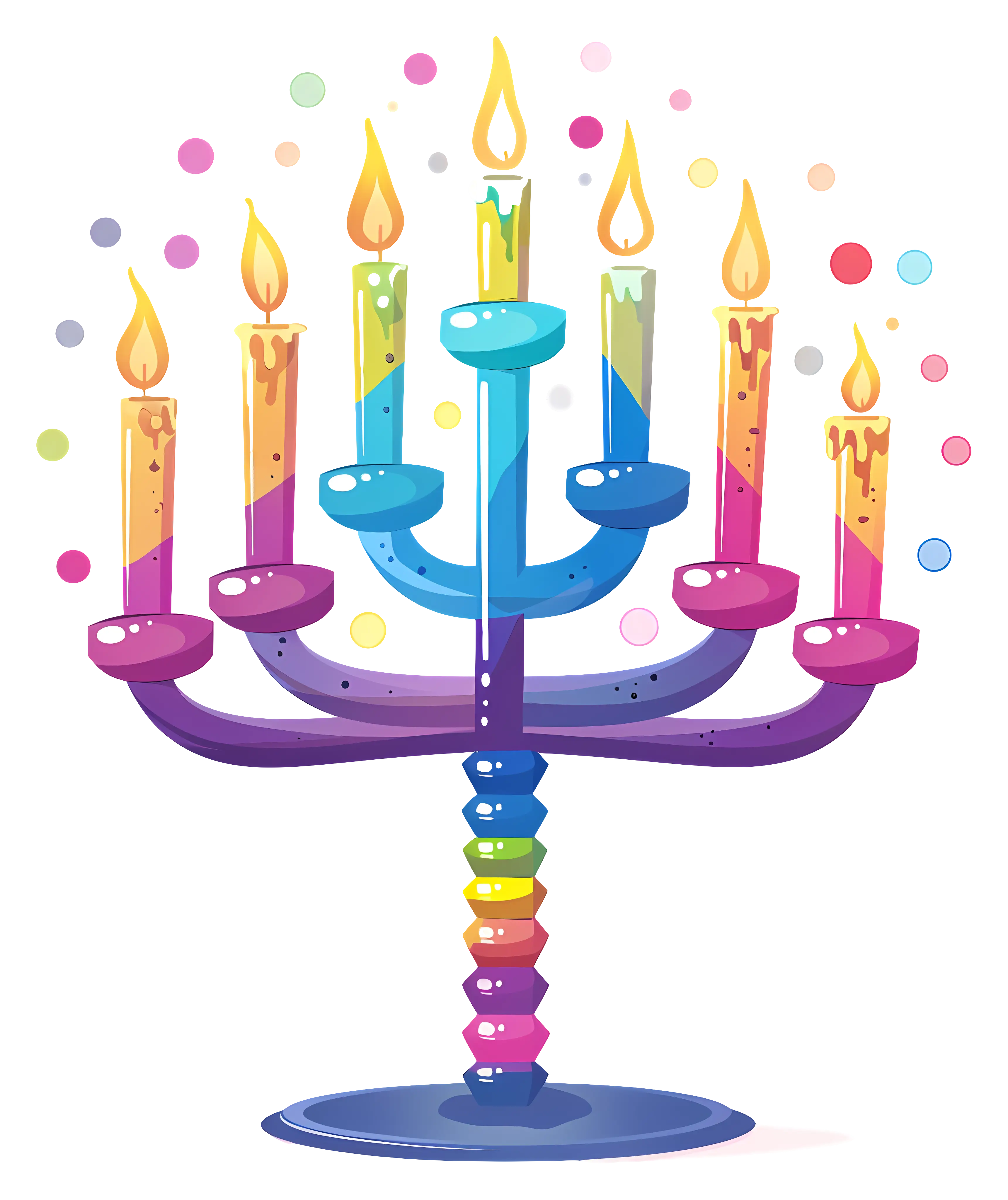 Colorful Menorah for Hanukkah