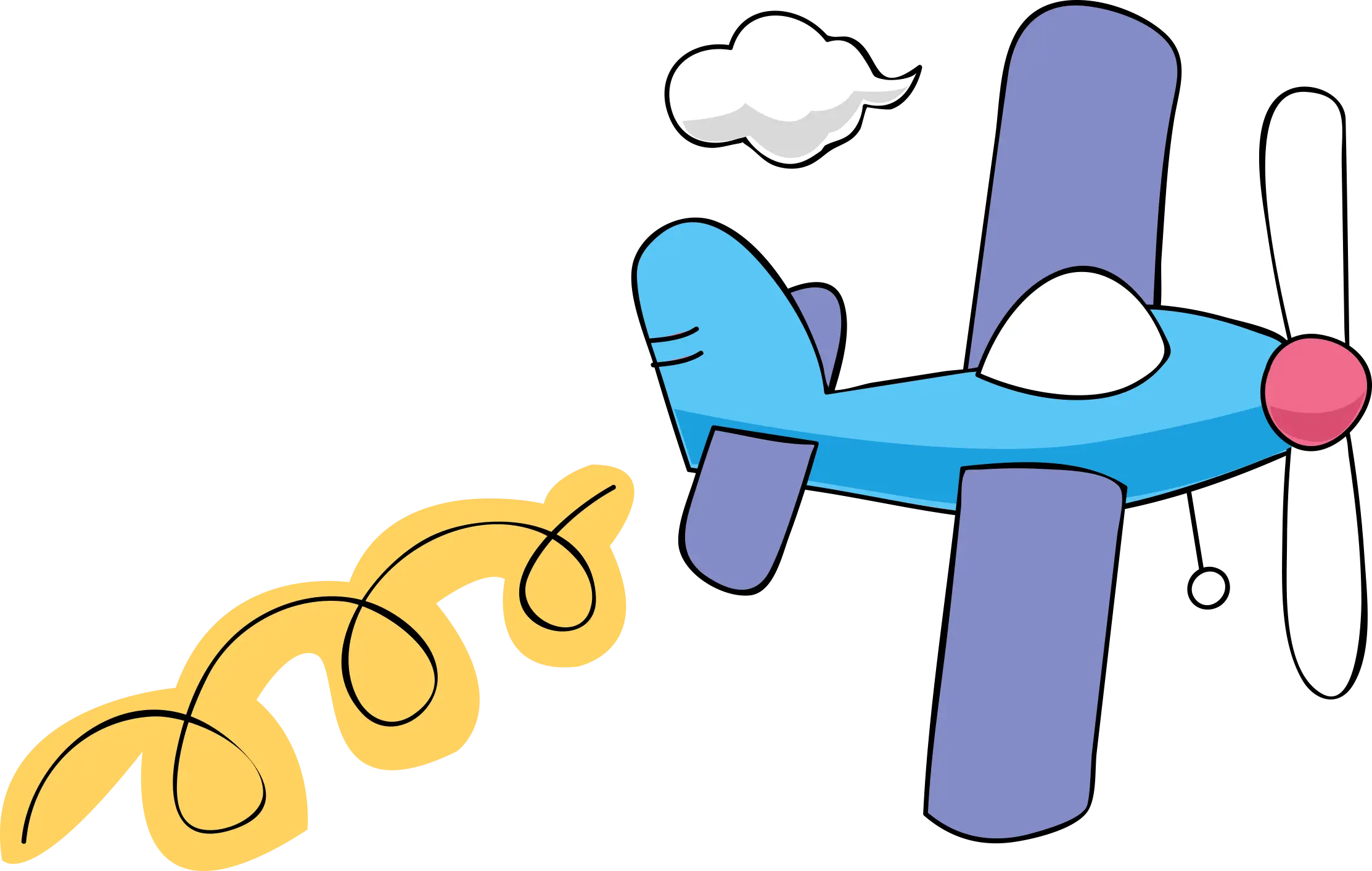 Cartoon Airplane with Cloud