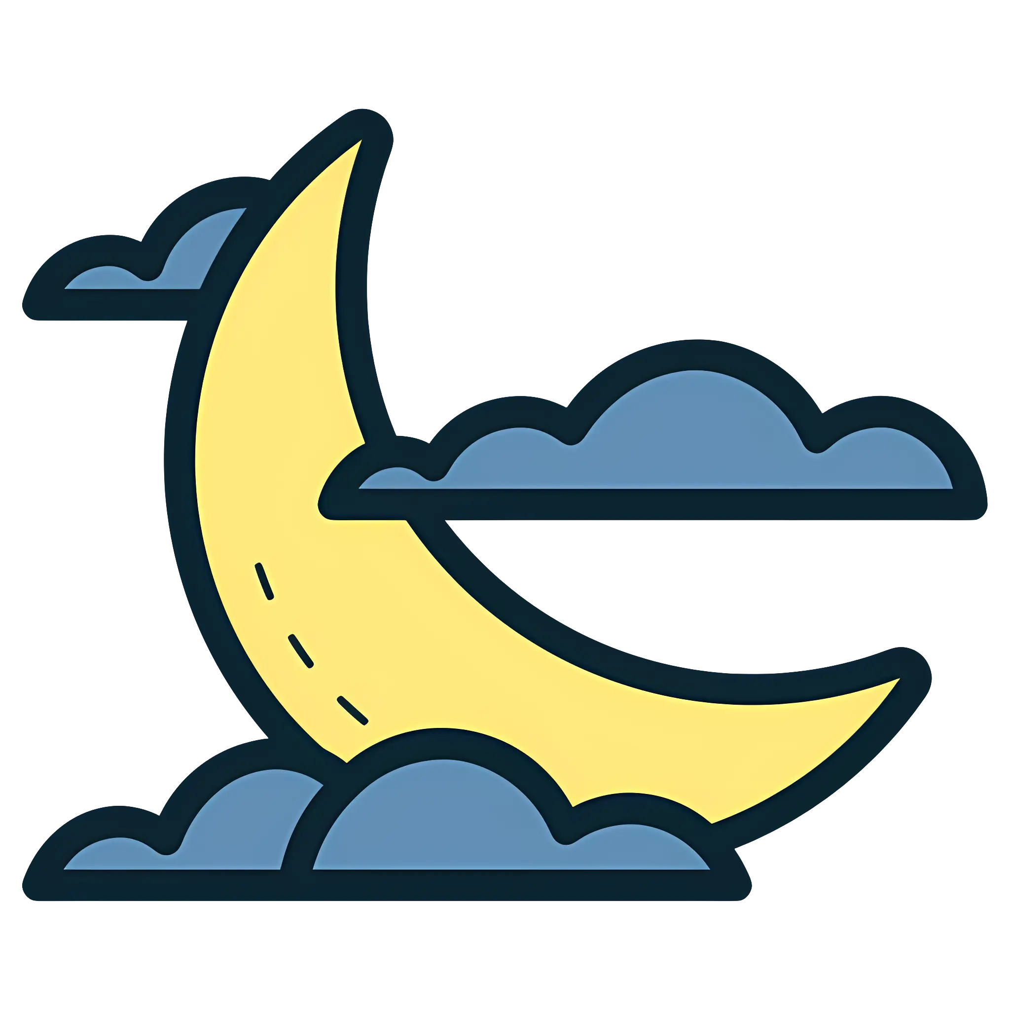 Moon and Clouds in the Night Sky