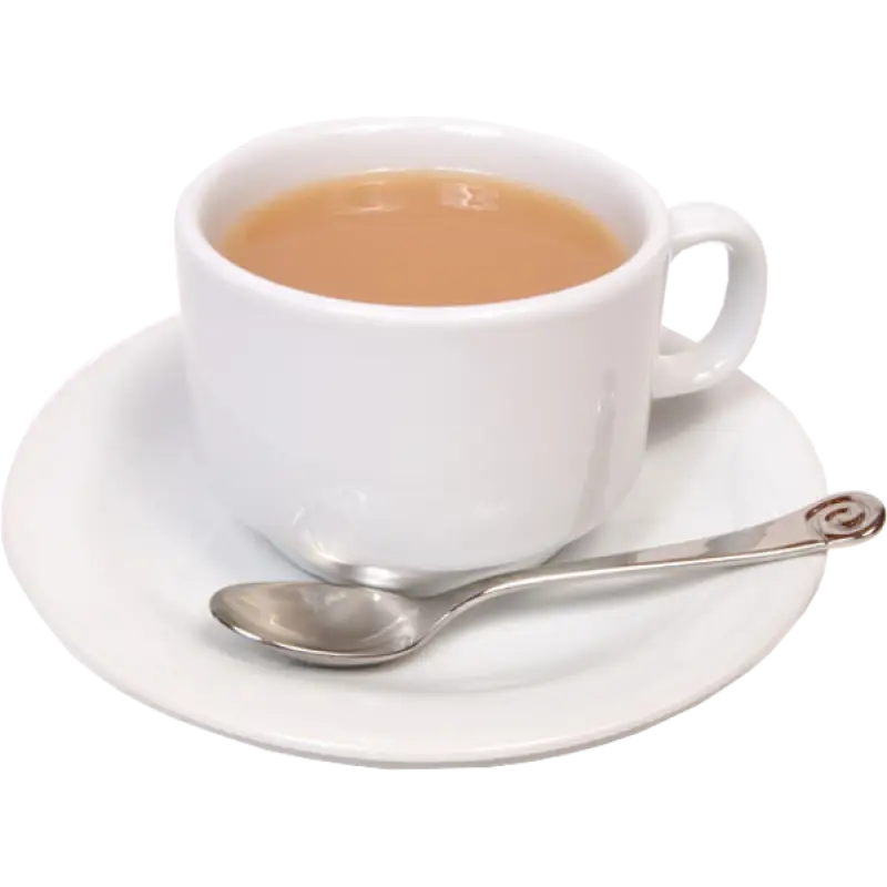 Tea Cup with Spoon on White Saucer