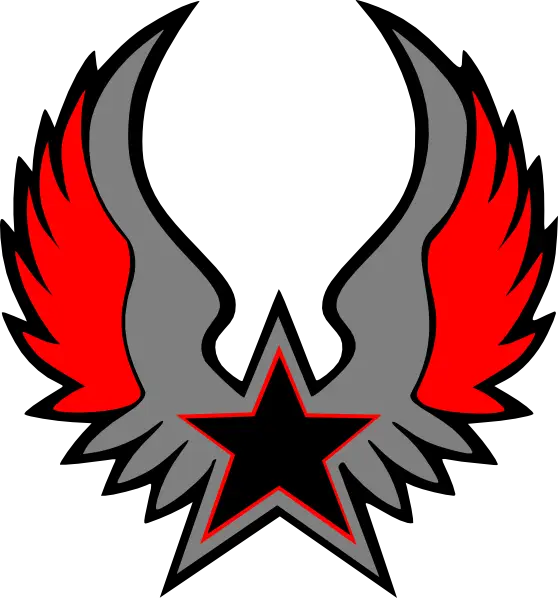 Red and Black Wings with Star Emblem