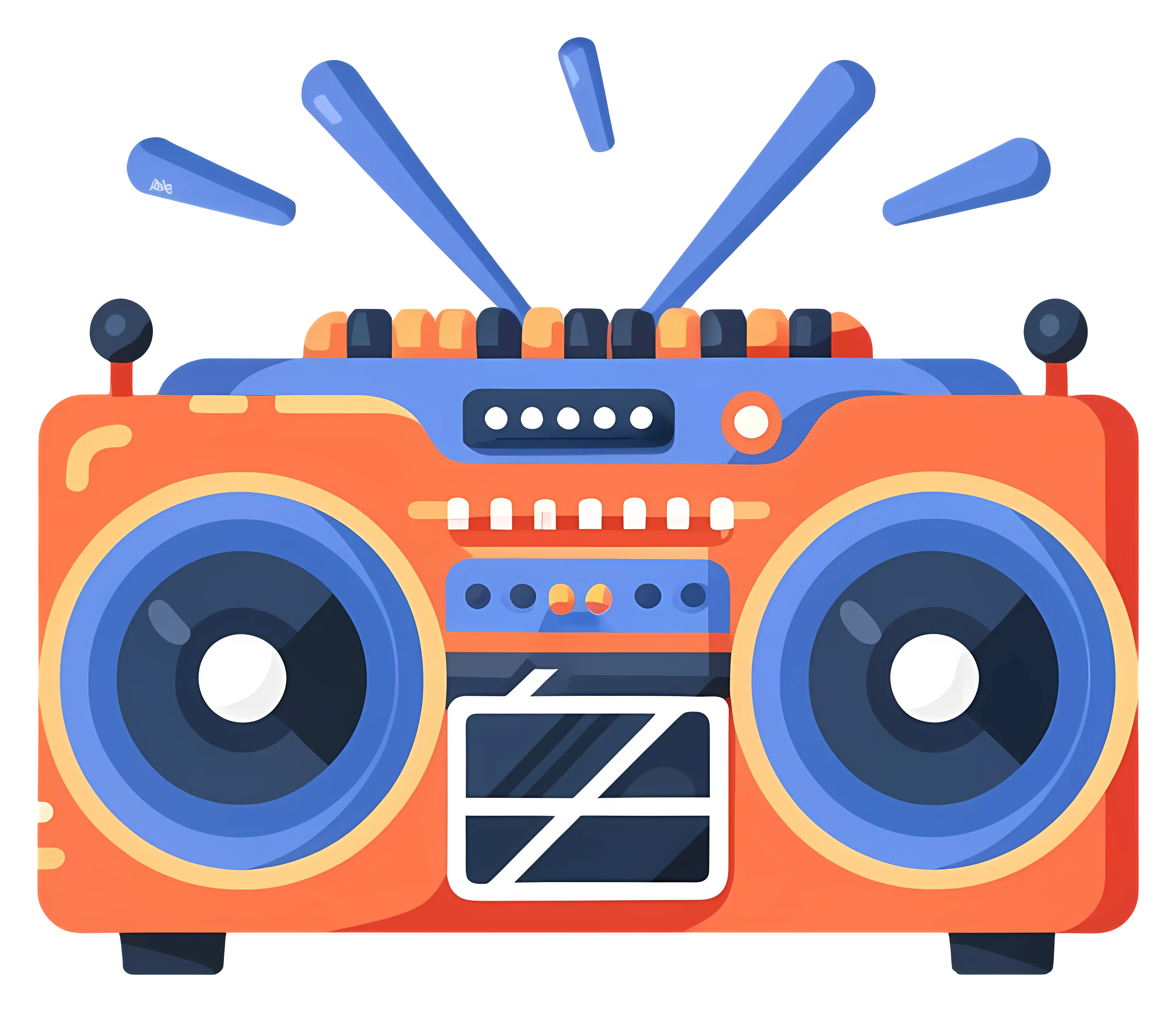 Colorful Retro Boombox Illustration