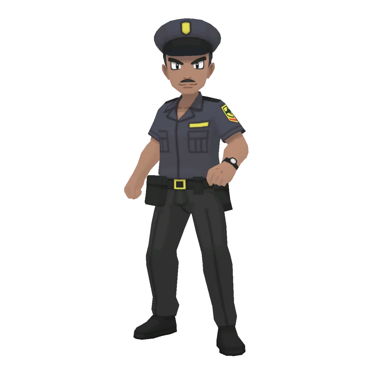 Cartoon Police Officer Character in Uniform