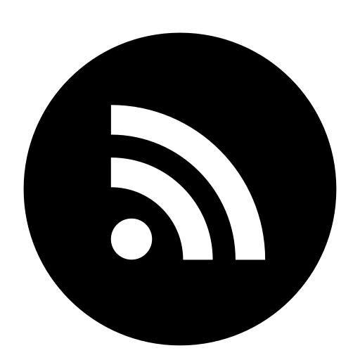 RSS Feed Icon in Black Circle Design
