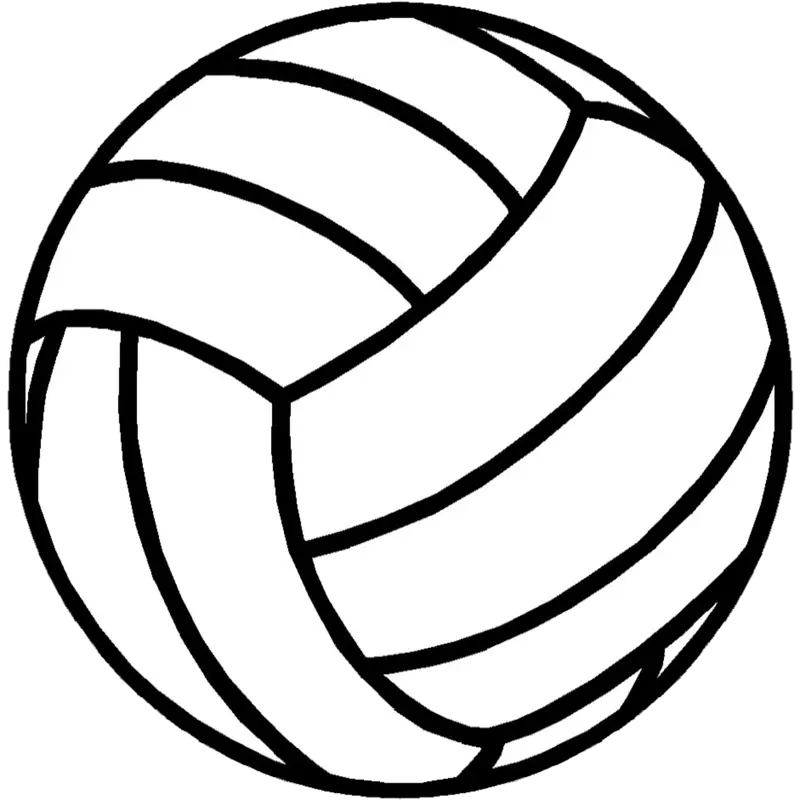 Black and White Volleyball Outline