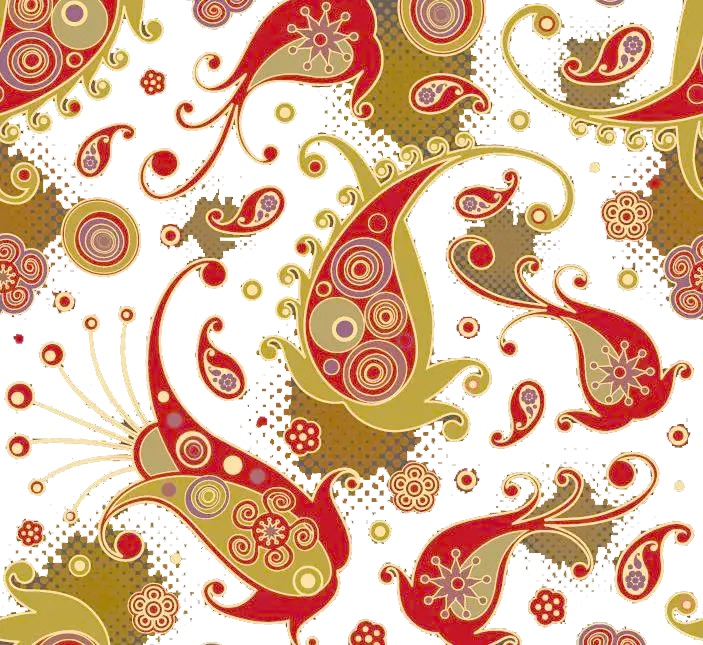 Red and Green Floral Pattern