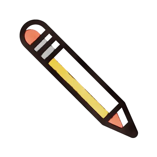 Cartoon Style Yellow and Black Pencil Illustration