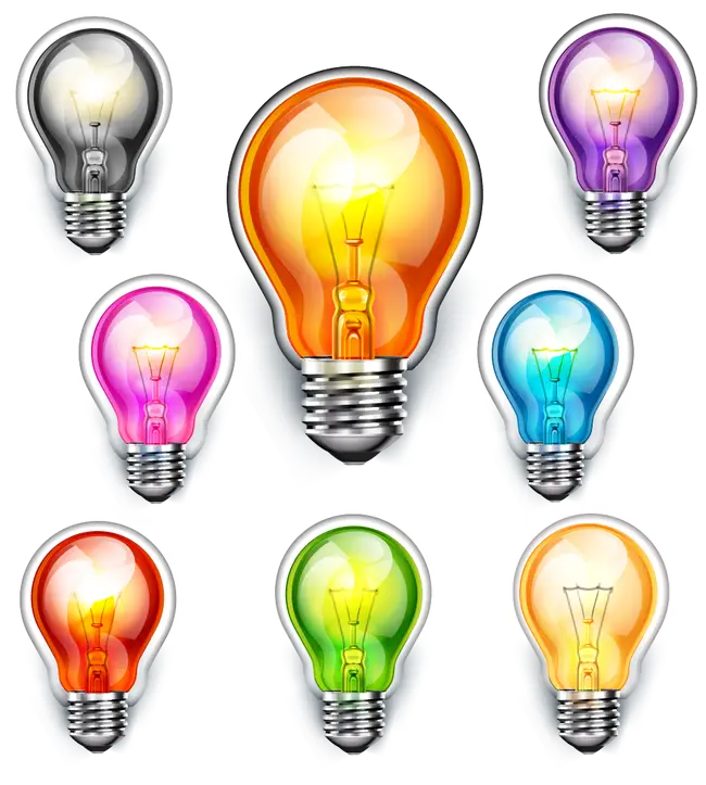 Colorful Light Bulbs Graphic Illustration